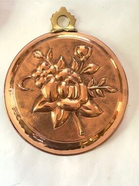 Vintage Copper Rose Mold Wall Hanging